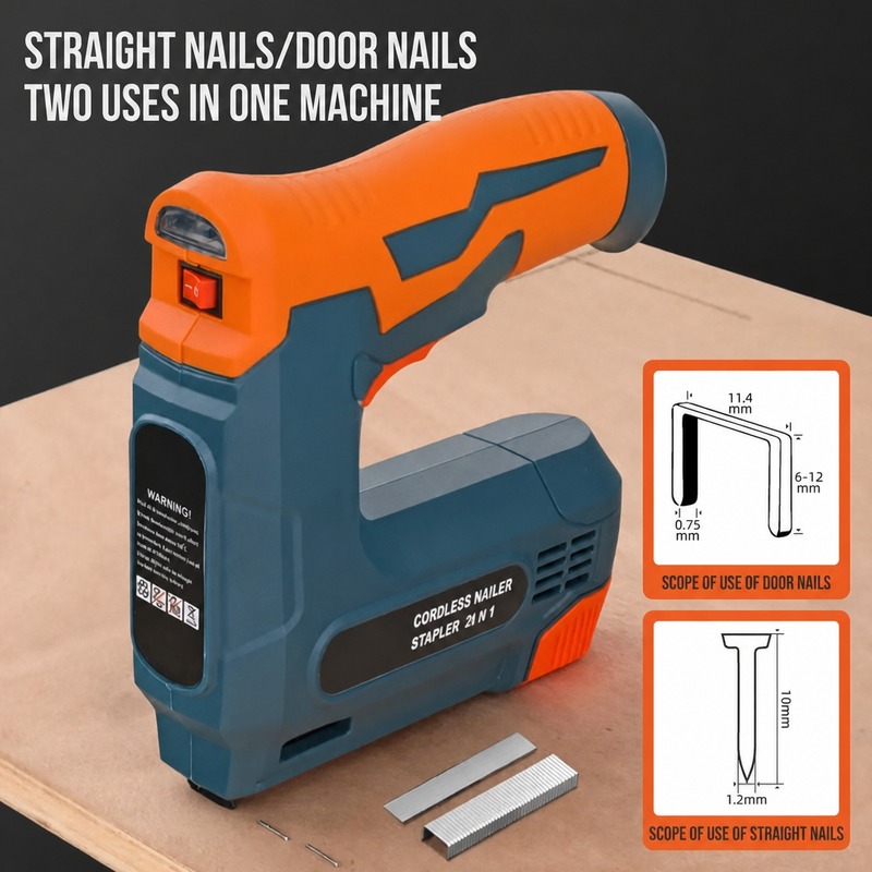 21V Cordless 2-in-1 Staple and Nail Gun