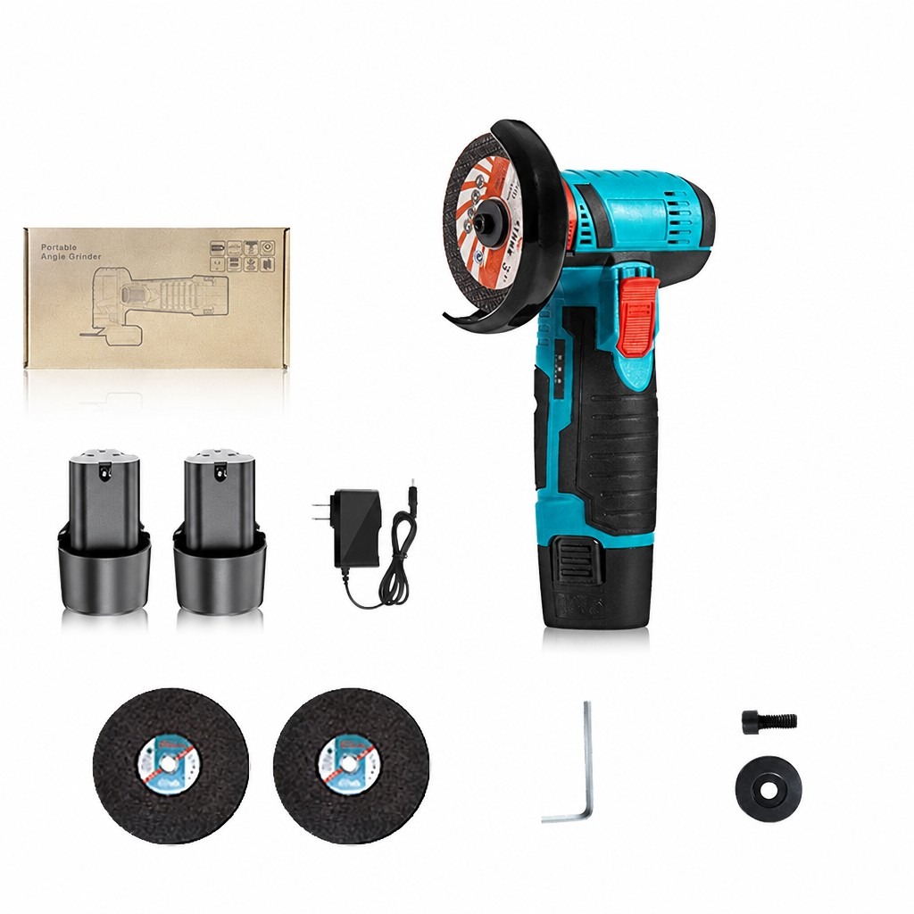 12V Mini Cordless Angle Grinder Kit (75mm, 2 Batteries)