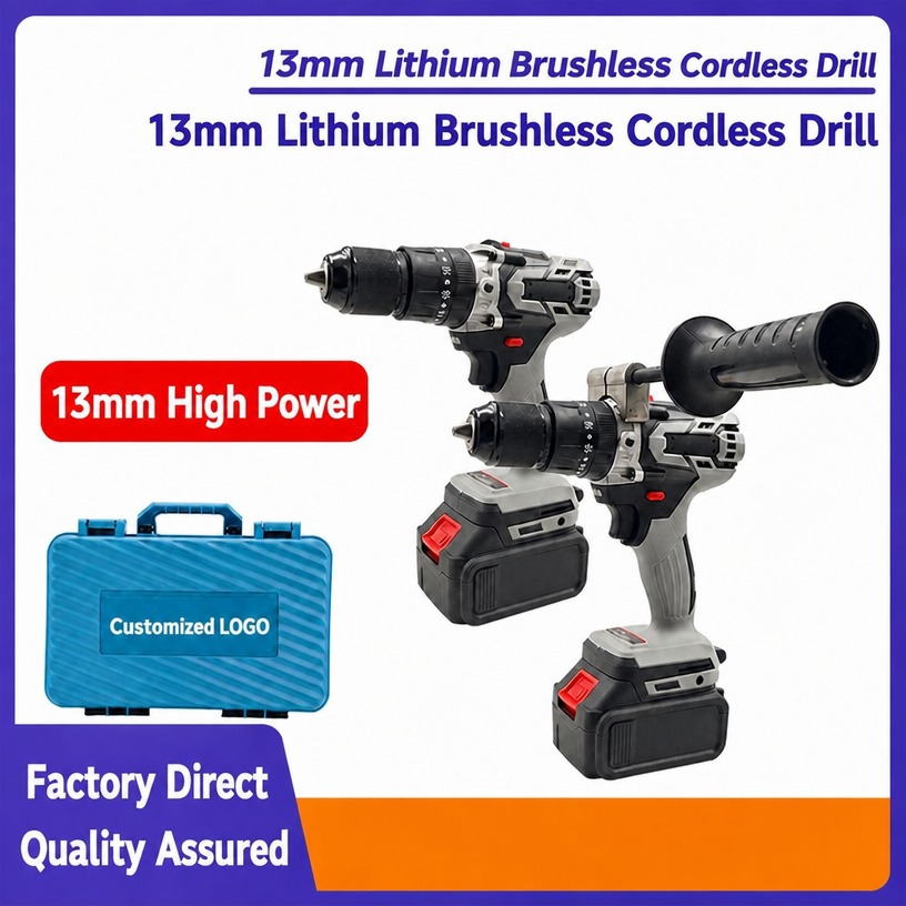 13mm Brushless Cordless Impact Drill Kit (21V, 2 Batteries)