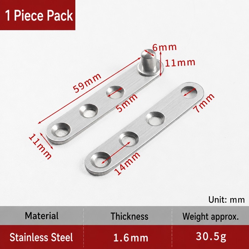 360° Stainless Steel Pivot Door Hinge (Concealed)