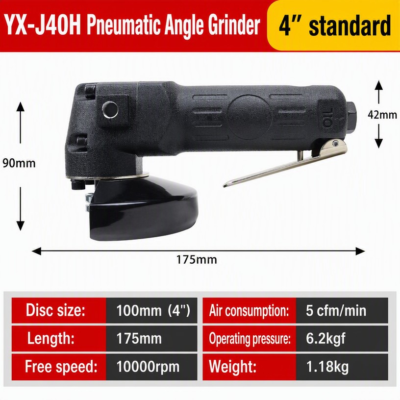 4 Inch Pneumatic Angle Grinder (100 mm Air Grinder)