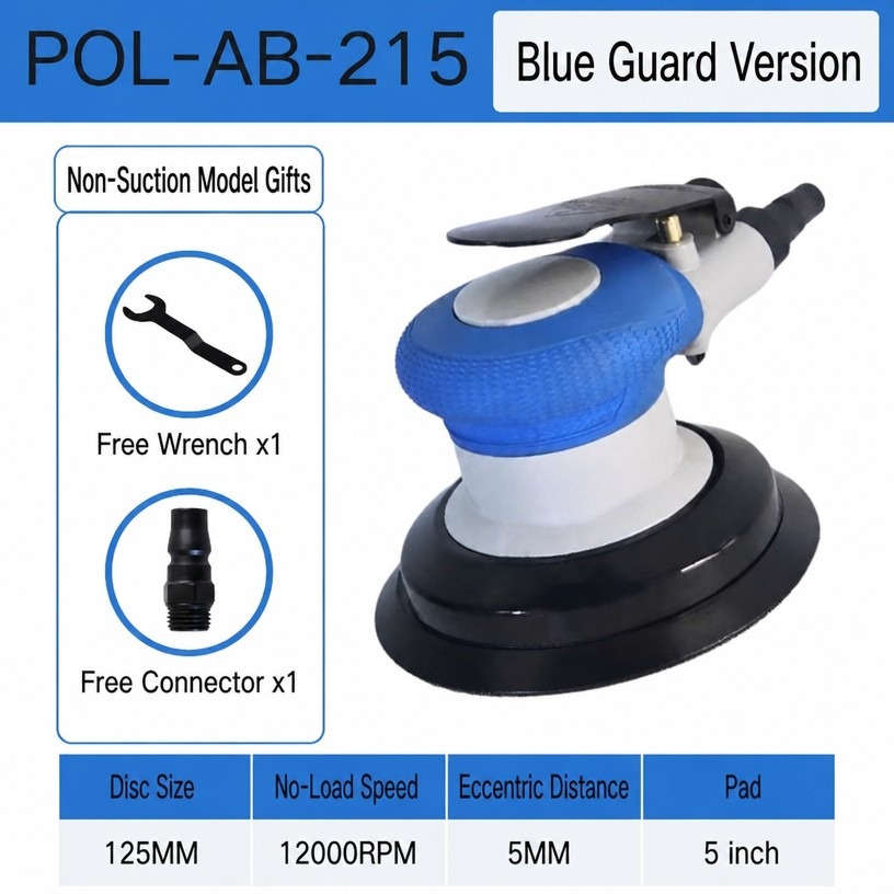 5-Inch Air Polisher / Orbital Sander (POL-AB-215, 125mm)