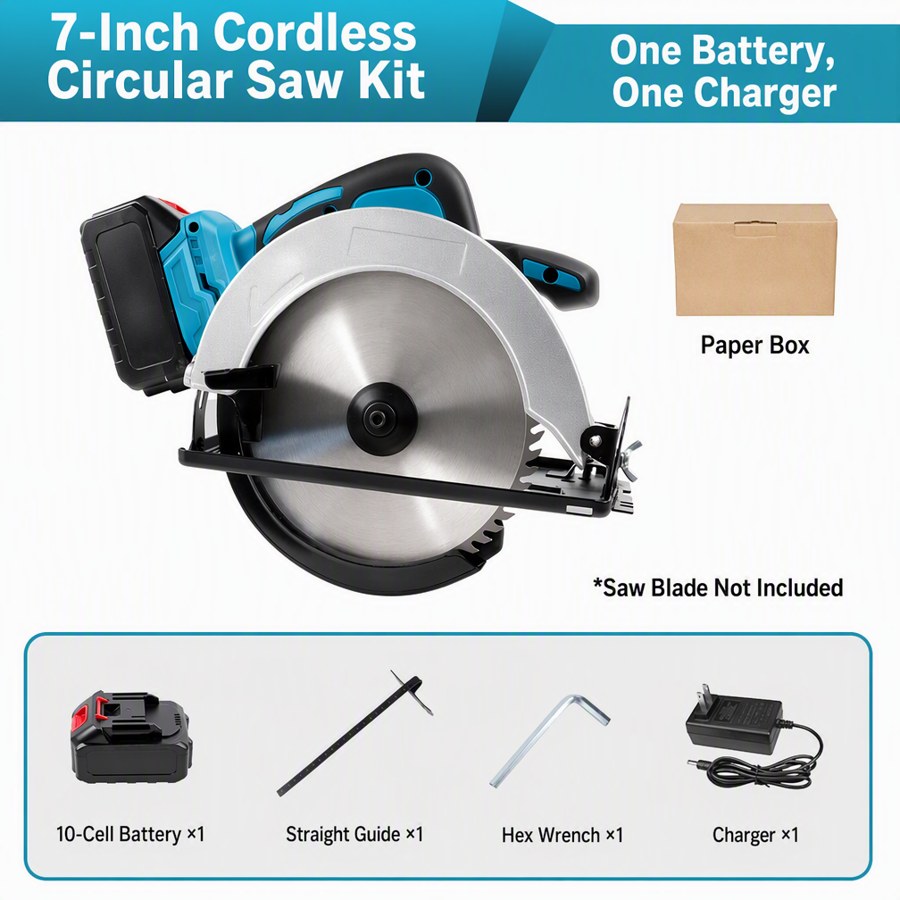 7-Inch Brushless Cordless Circular Saw (21V, 1 Battery + Charger)