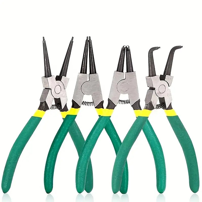 7 Inch Circlip Pliers Set (4 Pcs, Straight & Bent Tips)
