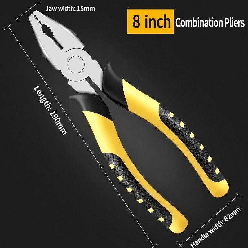 8-Inch Combination Pliers 190mm for Gripping and Cutting