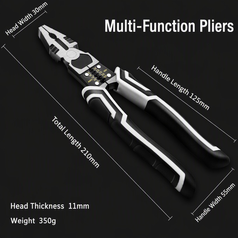 9-Inch Multi-Function Combination Pliers (210mm, CR-V)