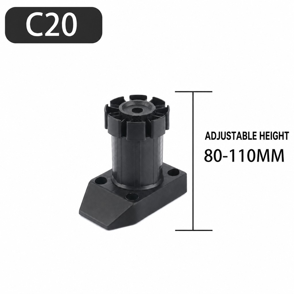 Adjustable Cabinet Leg 80-110 mm (Plastic, Black)
