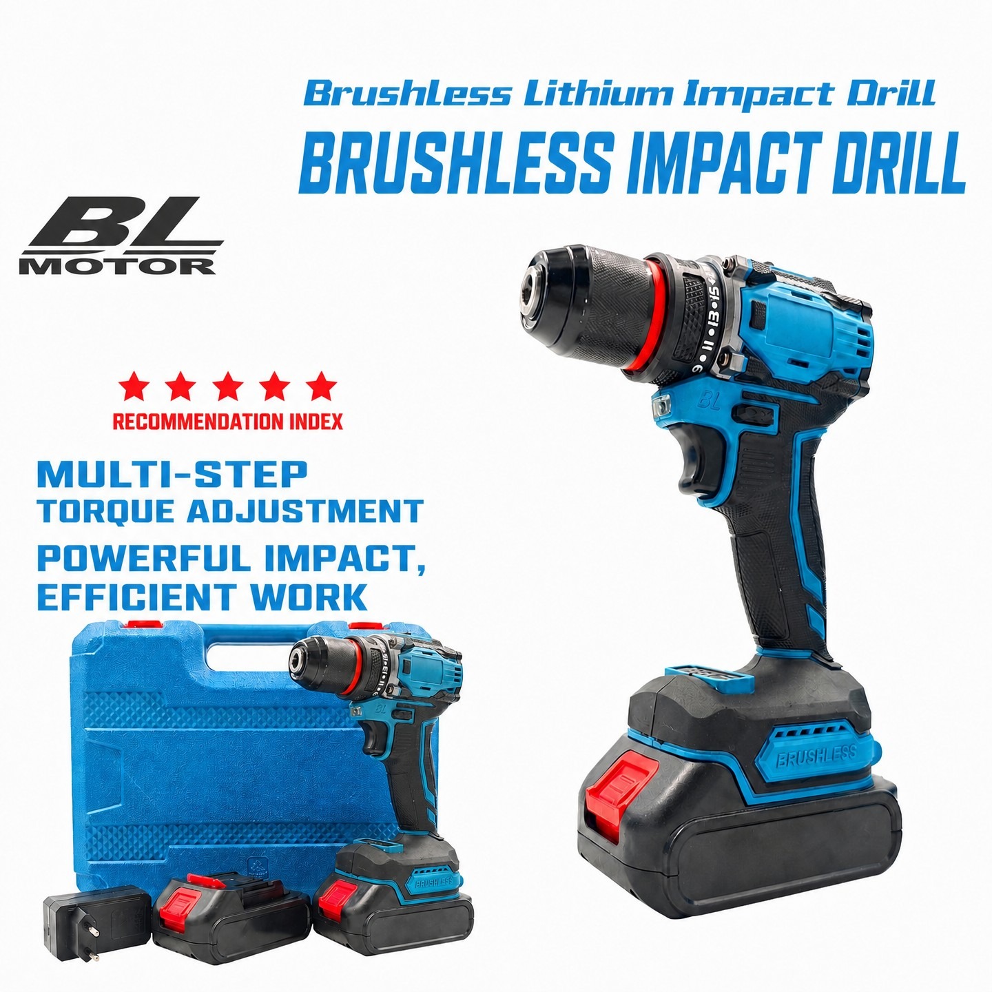 21V Brushless Cordless Drill Kit (2 Batteries + Charger)