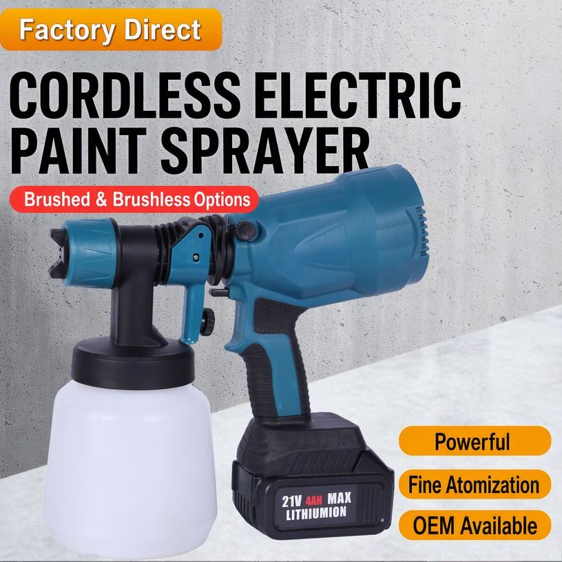 Cordless Electric Paint Sprayer 1830B (21V, 1 Battery + Charger)