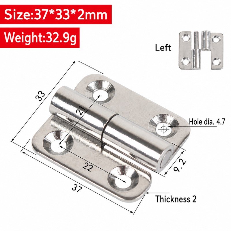 Detachable Stainless Steel Hinge for Cabinets and Enclosures
