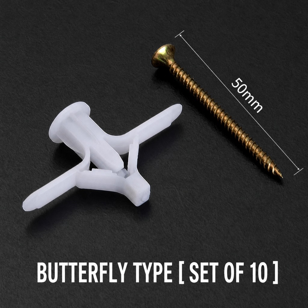Drywall Butterfly Expansion Anchor Set with 50 mm Screws