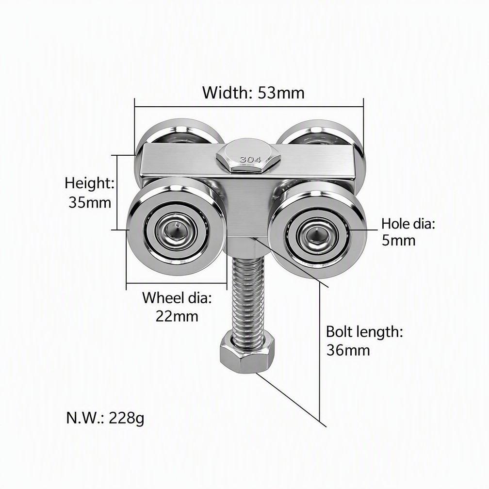 Heavy Duty Bearing Sliding Door Pulley (100 kg Load)