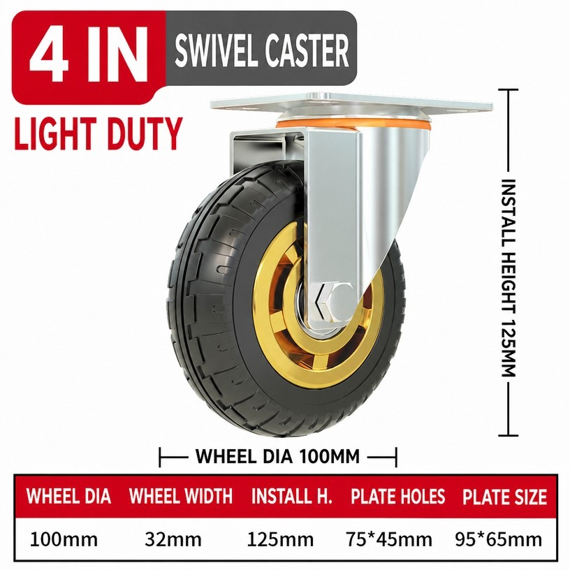 Heavy Duty Swivel Caster Wheel with Brake