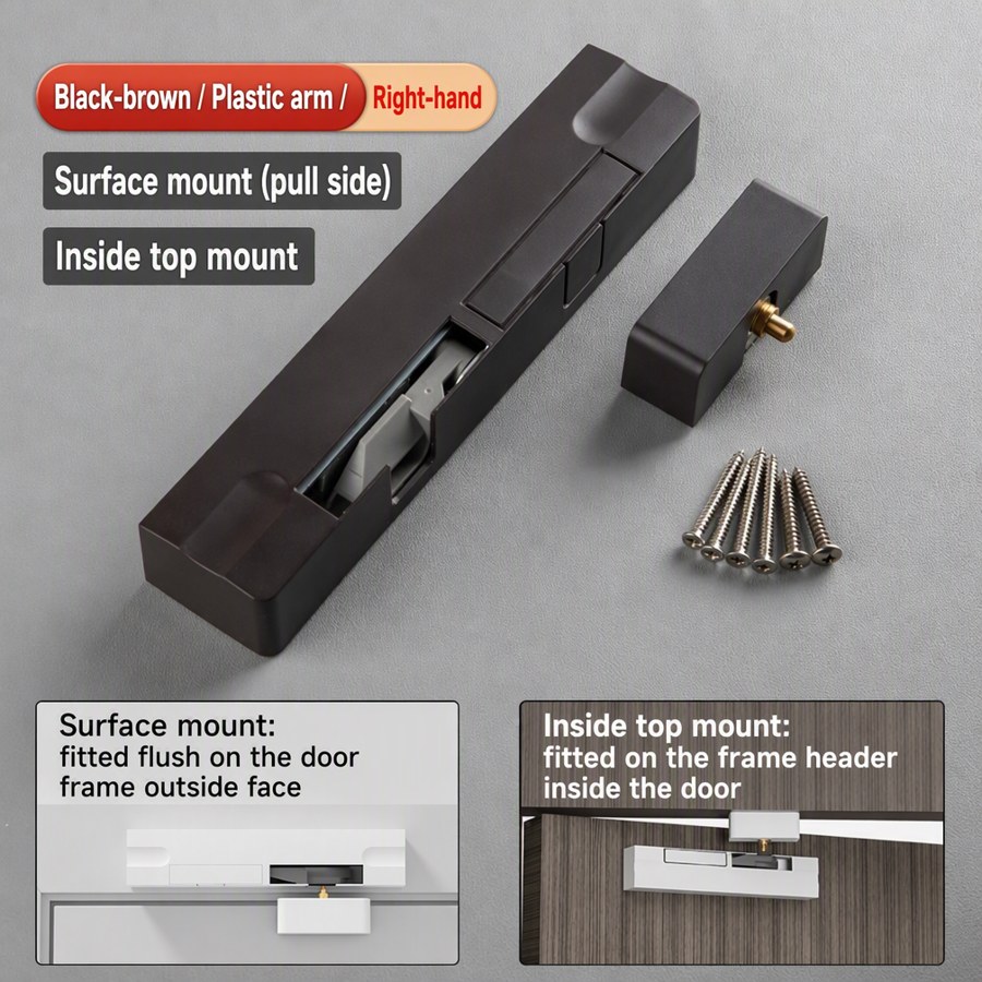 Hydraulic Door Closer (Alloy Arm, Silent Damped)