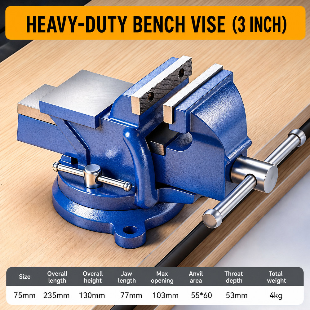 Heavy-Duty Rotating Bench Vise 3 Inch (4 kg)