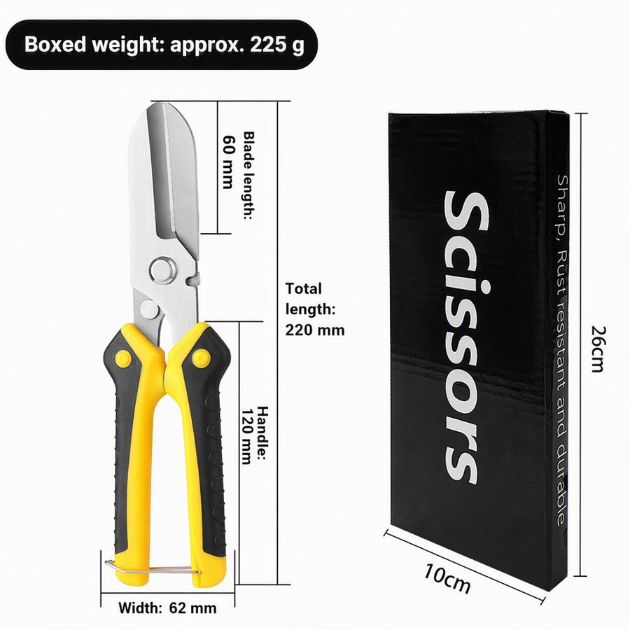 Heavy Duty Sheet Metal Scissors (220 mm, Stainless)