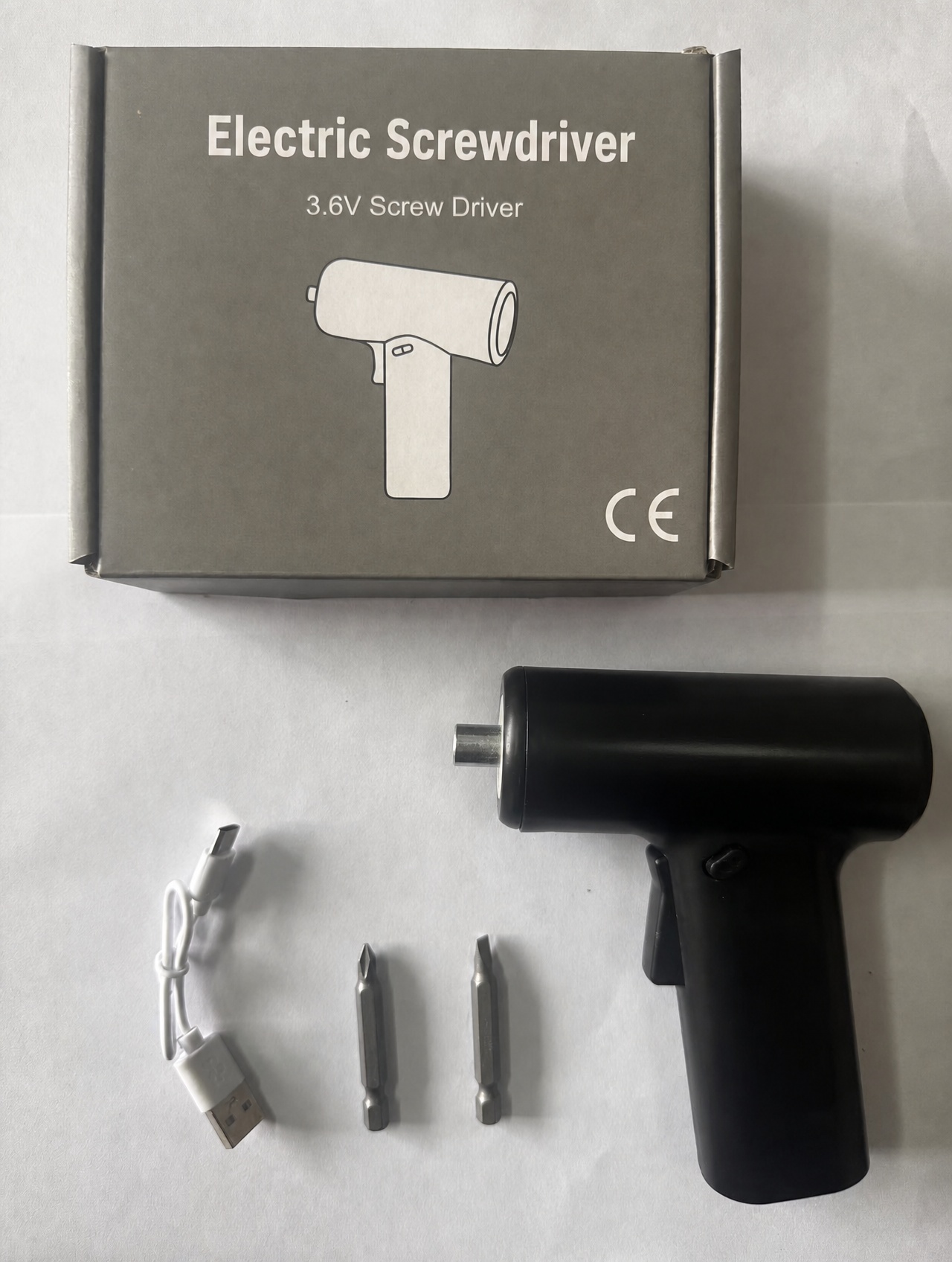 Mini Cordless Screwdriver Set (Gun Type, with Bits)