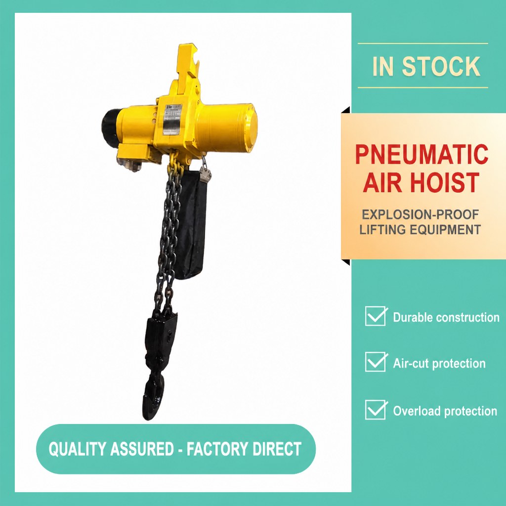 Pneumatic Air Hoist 2 Tonne (Explosion Proof, Dual Chain)