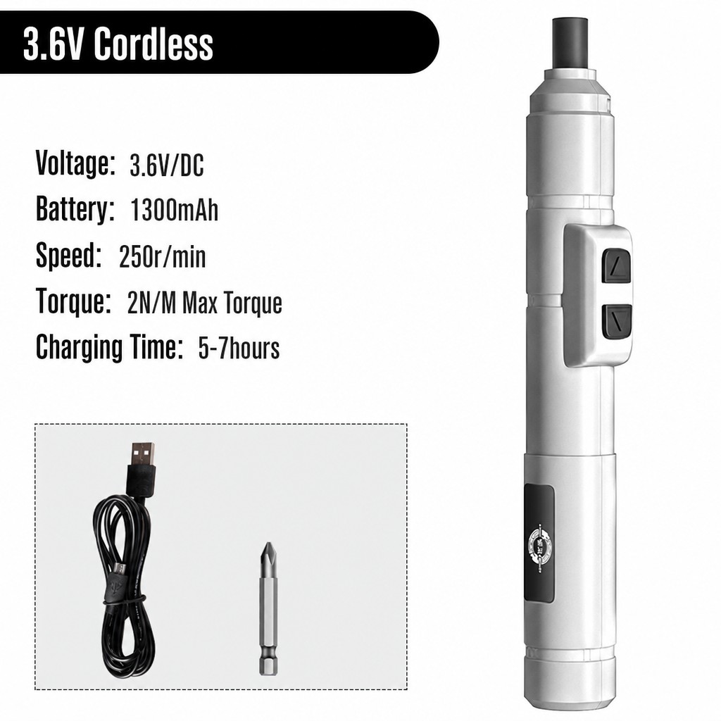 3.6V Mini Precision Pen-Style Cordless Electric Screwdriver