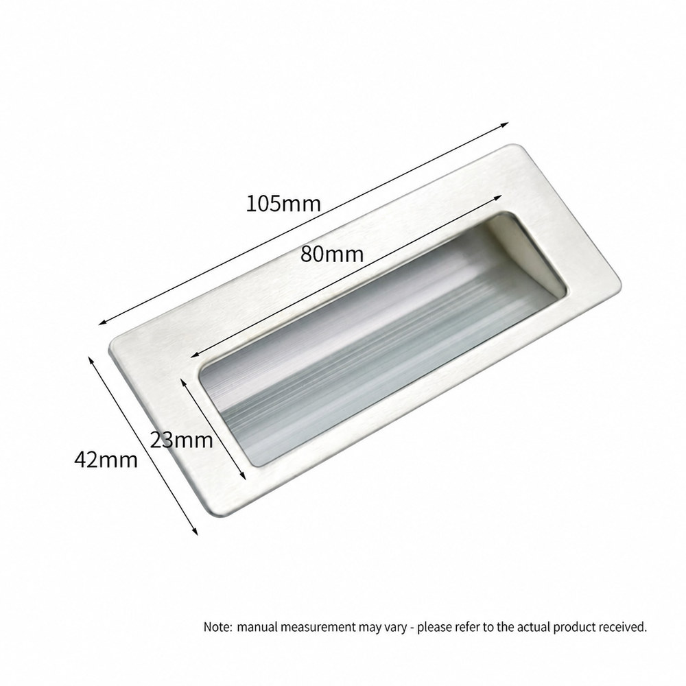 Recessed Stainless Steel Cabinet Pull (105 mm)