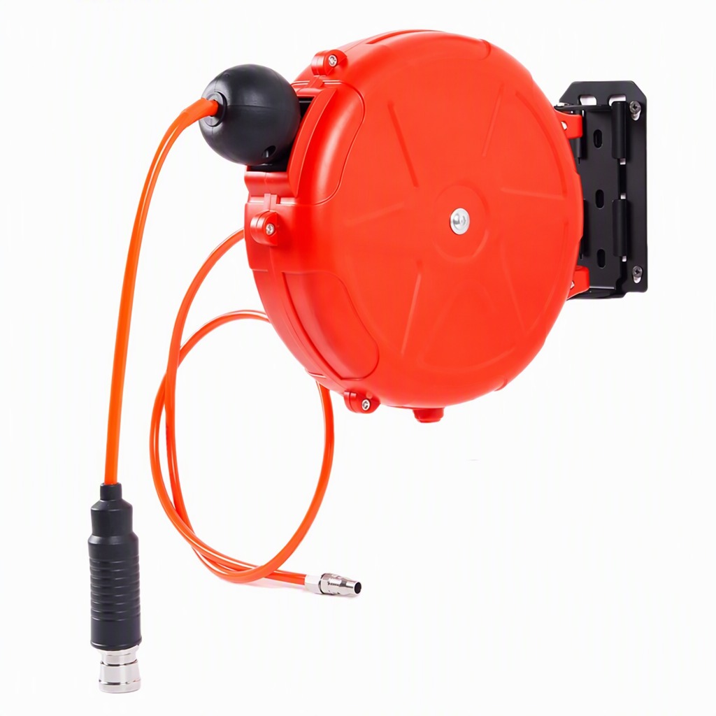 Retractable Air Hose Reel 10 m PU with Wall Bracket