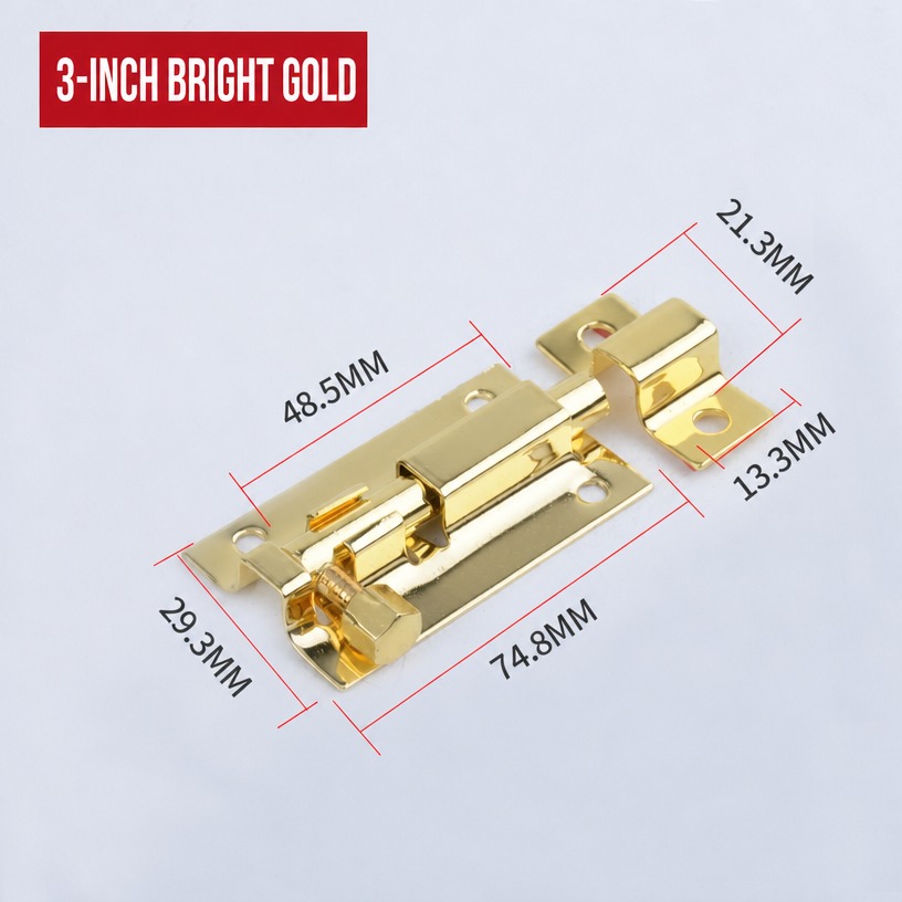 Stainless Steel Square Surface Slide Bolt (Brushed Finish)